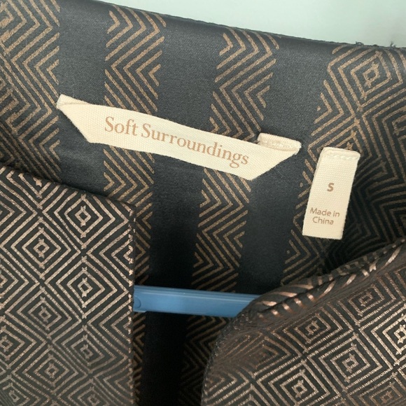 Soft Surroundings Black and Tan Striped Jacket - Picture 4 of 6